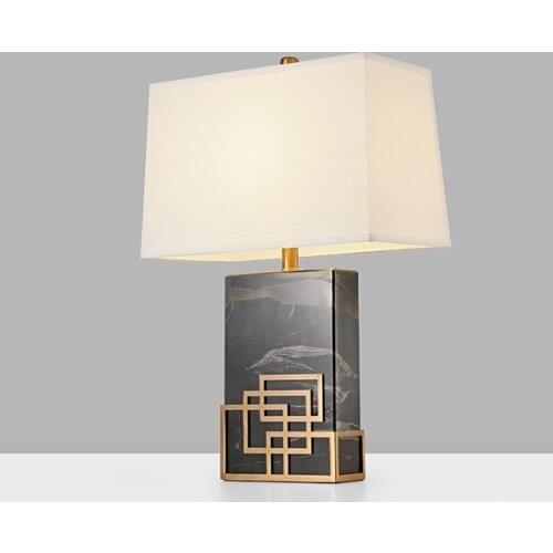 E27 Postmodern Marble Iron Fabric Black Table Lamp.Desk Lamp.LED Dest Lamp For Bedroom Foyer