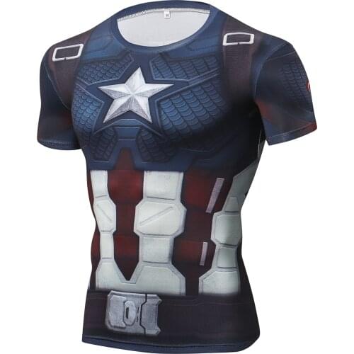 Anime Cosplay 3D Printed Fitness T-shirt Compression shirts Men Casual Tshirt Tights Quick Dry Tops Summer Fashion Male Costume