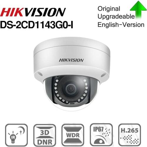 Hikvision DS-2CD1143G0-I POE Camera Video Surveillance 4MP IR Network Dome Camera 30M IR IP67 IK10 H.265