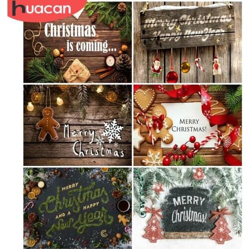 HUACAN Full Square/Round Diamond Painting Christmas Gift Decoration For Home Diamond Embroidery Mosaic Text Wall Art