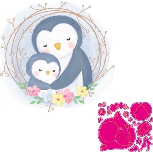 Penguin Metal Cutting Dies Lovely Animals Doll Stencil for DIY Scrapbooking Craft Cards Decoration