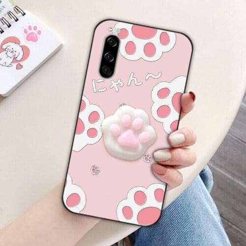 Squeeze Toy Cat Phone Case For Sony Xperia 5 2019 XZ4 XZ1 Compact XZ 2 XZ3 Finger Pinch Squishy Soft Cover For Xperia 1 10 Plus