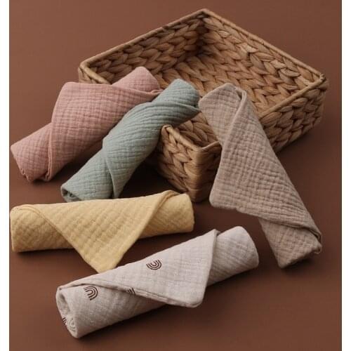 5pcs Baby Feeding Towel Soft Gauze Bath Towel Newborn Saliva Towel Burp Cloth U7EE