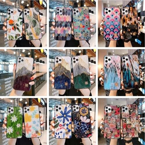 Chic Marble Gold Foil Phone Cases for iPhone 12 11 Pro Max XR X 8 7 6 Plus Glitter Soft Silicone Cover for iPhone XS Max SE 2020