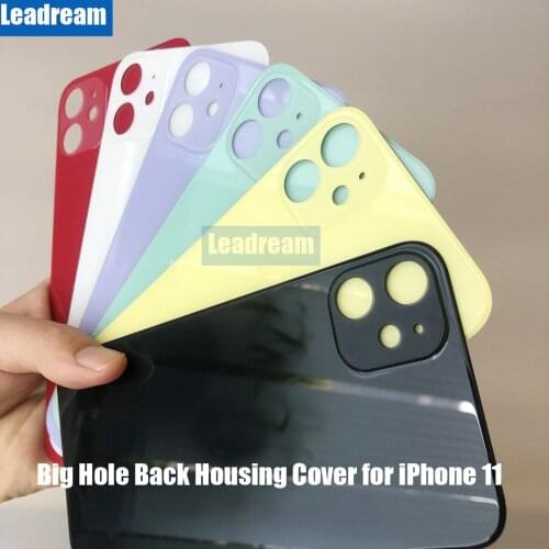 50PCS Big Hole Back Glass battery cover for iPhone 11 Pro MAX Housing Back Battery Door Battery Cover
