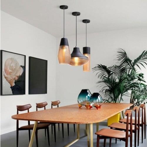 E27 single head glass pendant lightbedroom dining room bar dining LED lamp Nordic modern glass pendant lamp