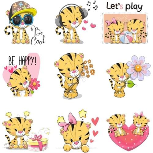 Iron on Transfer for Clothing Thermoadhesive Patches Stickers Diy Cute Patch Textile Vinyl Stripes Thermotransfer for Clothes A