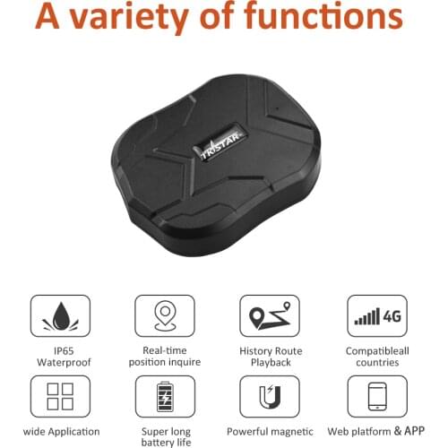 TK905-4G Car GPS Tracker with App Global Mini Waterproof Motorcycle Auto GPRS GSMGPS Location Locator 4G GPS big battery tracker