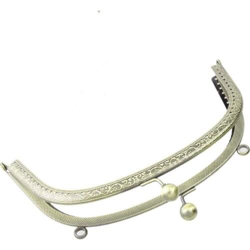 Vintage Bronze Tone Metal Arch Frame Kiss Clasp Lock Handle Clutch Fit Coins Purse Handbag Making 20cm