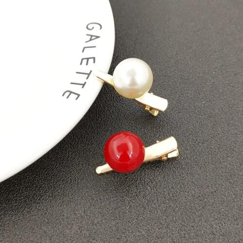 1pcs Fashion Cute Mini Pearl Hair Clip for Women Elegant Korean Design Snap Barrette Stick Hairpin Hair Styling Accessories
