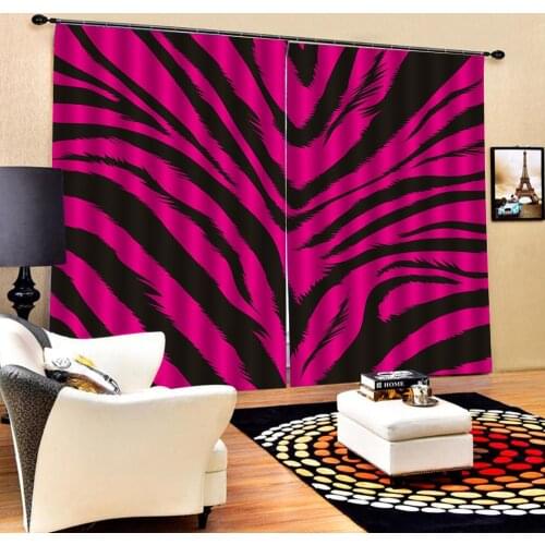 Blackout curtain Customized size Luxury Blackout 3D Window Curtains For Living Room rose red tiger curtains