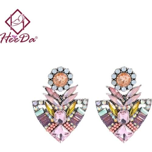 Womens Shiny Crystal Geometric Stud Earrings 2021 New Fashion Set Auger Ear Accessories Bride Graceful Jewelry Party Bijoux