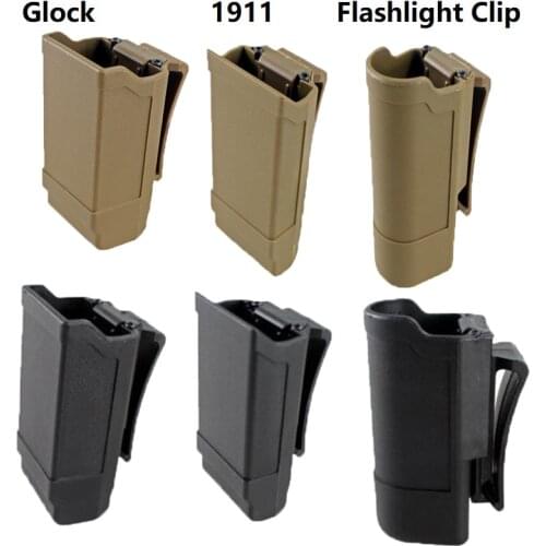 Tactical Mag Holder CQC Stack Magazine pouch for Glock 17 9mm Caliber 1911 USP P226 Caliber Flashlight Belt Holster Accessories