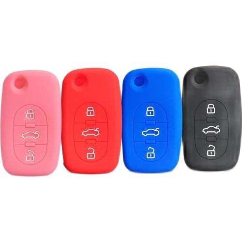 10/30/50pcs 3 Button Silicone Car Key Fob Cover Case Fit for Audi A1 A2 S3 A4 B5 B6 S4 A6 C5 S6 RS6 A8 TT Allroad Flip Folding