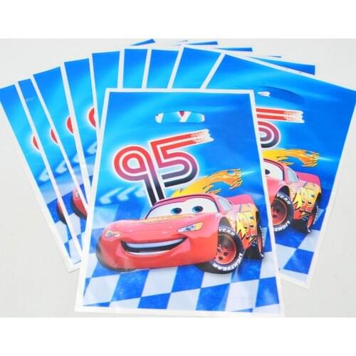 10pcs 95 Car Lightning McqueeGift Bag Candy/Loot Bag Cartoon Theme Party Festival&Event Birthday Decoration Favor Party Supplies