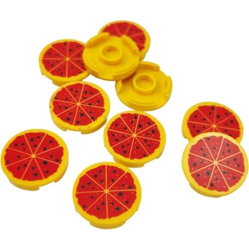 10pcs MOC Pizza Model Lemon Food Snack Toys For Children Education Accessories Friends Figures Compatible City Building Blocks