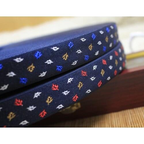 NEW blue Maple leaves 10yard/lot 2CM Ethnic national polyester woven jacquard ribbon trim lace DIY handmade clothing materials