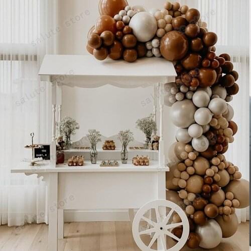 170PCS Double caramel Double maca green Double maca gray blueGarland Weddingdecoration Balloon Arch Birthday Showershower