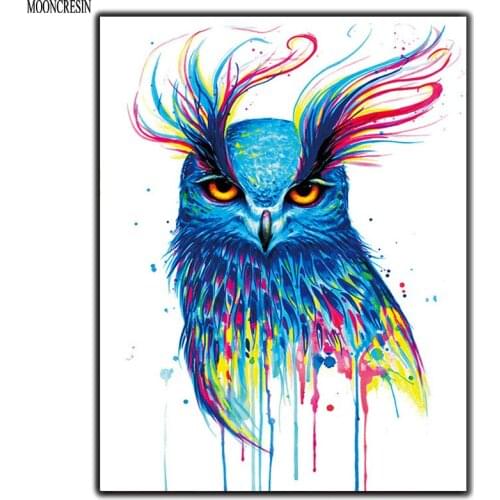 5D Diy Diamond Painting Cross Stitch Long Eyebrow Eagle Needlework 3D Diamond Embroidery Full Round Mosaic Decoration Resin Kits