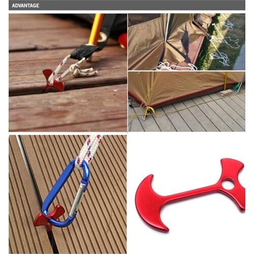Aluminum Alloy Deck Fishbone Nail Tent Stakes Hooks Deck Fixing Buckle Outdoor Party Camping Wind Rope Anchor Holder Camping