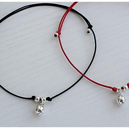 La Monada 18-28 Bell Lotus Red Thread For Hand 925 Sterling Silver Bracelet Women Rope Red Thread Bracelets For Women Silver 925