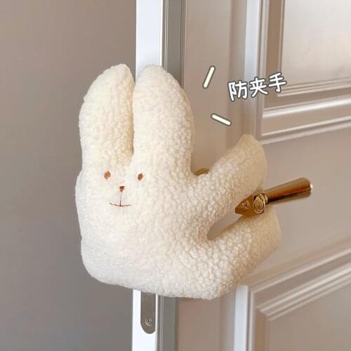 Korea Design Style Anti-pinching Door Handle Cover Toy Stuffed Cartoon Bunny Brown Teddy Bear Baby Bed Decor Keep Door Open DOll