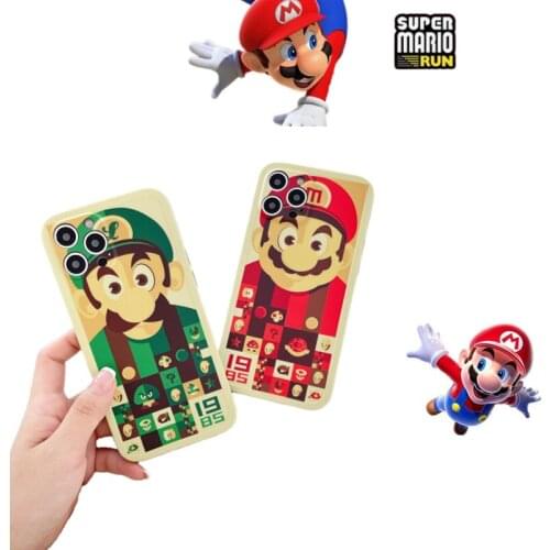 Super Mario Couple Anti-fall Mobile Phone Case for Iphone 7 8Plus X Xr Xs Max 11 12 Promax 12 Mini Cartoon Mobile Phone Case