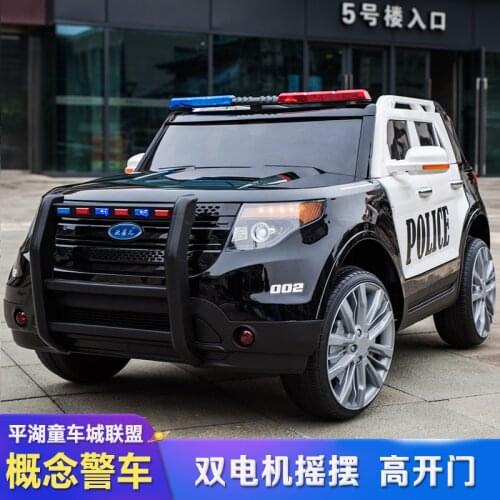 New Fashion Children Electric Four-wheel Off-road Vehicle Car with Swing Police Large Remote Control Baby Carriage Can Sit