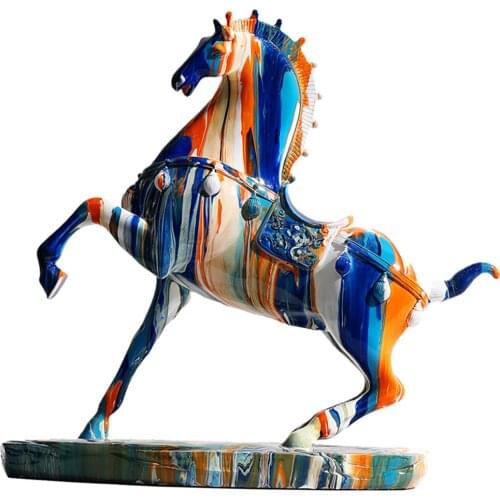 Horse Figures Collectable Resin Statue Living Room Desktop TV Cabinet Adornments Accs Holiday Housewarming Artwork Gift