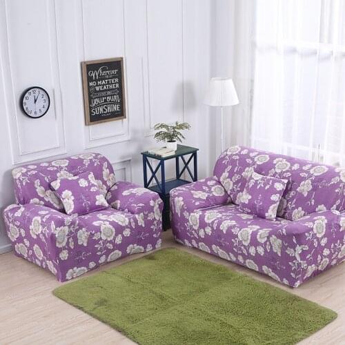 Purple Rhyme Sofa Slipcovers for Living Room Elastic Couch Cover Home Decor Sofa Chair Couch Cover for Sofa1/2/3/4-Seater
