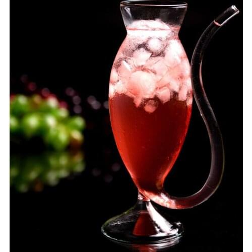 Hot Sale Wine Whiskey Glass Heat Resistant Sucking Juice Milk Drinking Tube Straw Cup High Quality Glass Cups
