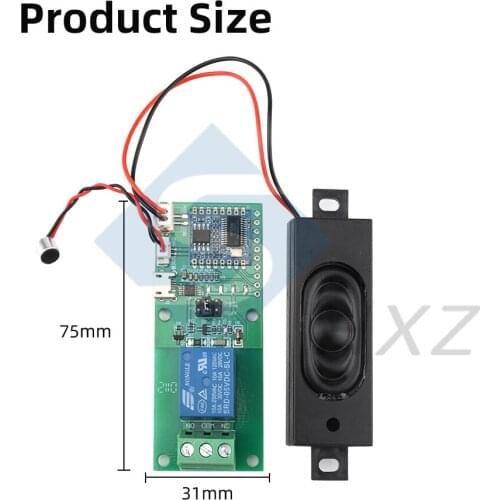 HLK-V20 Intelligent Voice Recognition Chip Control Module Serial Port Module Custom Wake-up Word Voice Control Switch