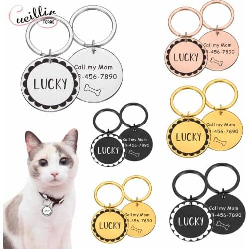 New Cat Dog ID Tag Custom Free Engraving Personalized Dog Collar Pet Charm Name Collar Pet Id Tag Engraved Id Tag Making
