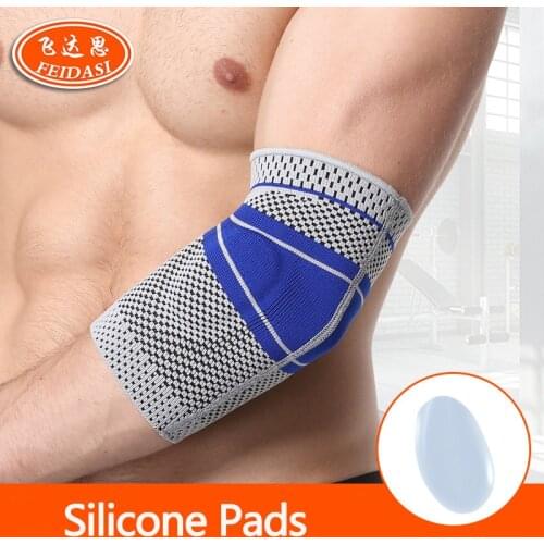 Elbow pads support bandage protector sleeve guard basketball volleyball gym cycling skateboard sport safety warm silicone