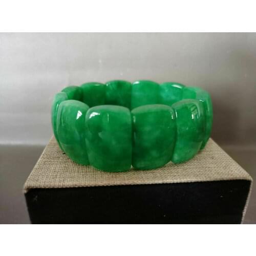 Natural Green jade hand Bracelet Elastic force jade bracelet