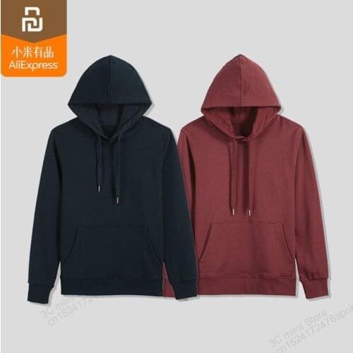 Xiaomi Mijia New wild solid color comfortable simple cotton casual sweater hooded head mens and womens couple jacket