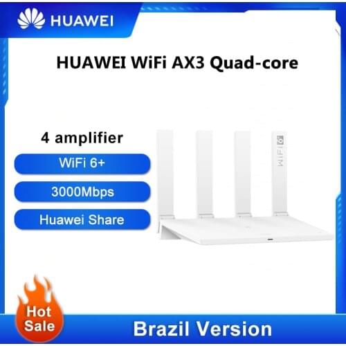 Original Brazil Version HUAWEI WiFi AX3 Pro Four Amplifiers WiFi 6+ Wireless Router WiFi 6+ Repeater 3000 Mbps NFC Dual Core