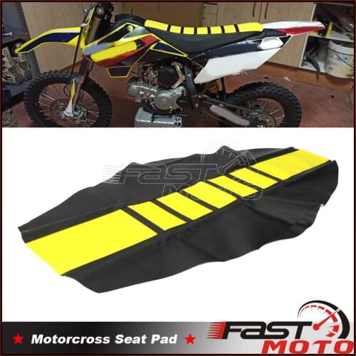 Stitched Rubber Pro Ribbed Gripper Soft Seat Cover Off Road Dirt Bike Motocross Seat Skin Pad For Suzuki DR-Z50 DR-Z125 RMZ450