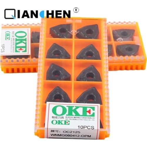 OKE 10pcs/lot High Precision High Performance High Strength CNC WNMG080412-OPM OC2125 Industry Carbide Inserts Hard Alloy