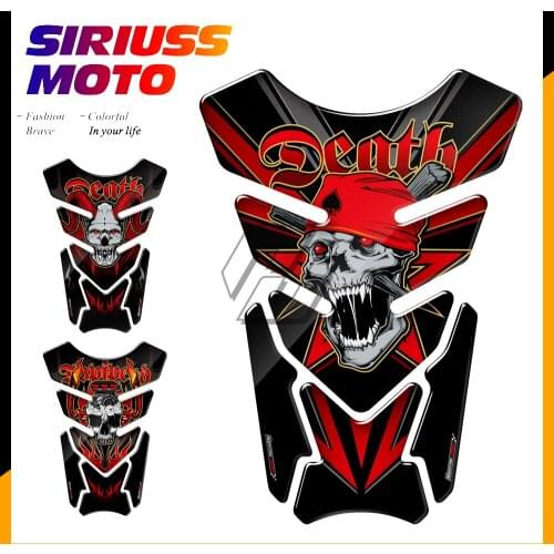 Universal 3D Motorcycle Tank Pad Gel Protector Sticker Death Grim Reaper Skull Tankpad Epoxy Resin Luxury Tank for Motorbike