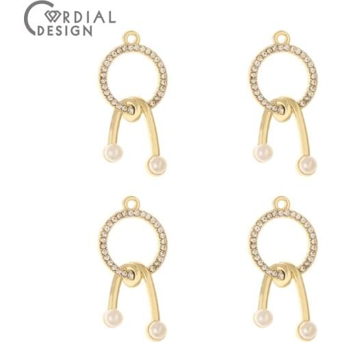 Cordial Design 50Pcs 25*32MM Jewelry Accessories/Imitation Pearl/DIY Charms/Rhinestone Pendants/Jewelry Findings & Components