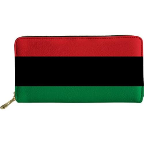 INJERSDESIGNS Female Credit Card Holder Purse Trendy Fashion Money Bags for Lady Striped Flag Printing Leather Wallet for Women