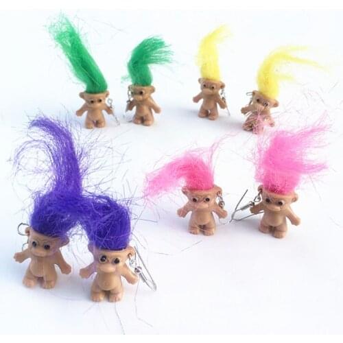 1Pair of cute baby shaped ear clips Womens Creative Retro Colored Resin Pendant Earrings Exquisite mini baby styling Jewelry