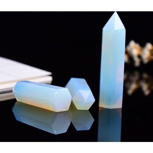 4-6cm 1pcs opal crystal point healing stone hexagonal prisms column wand treatment stone