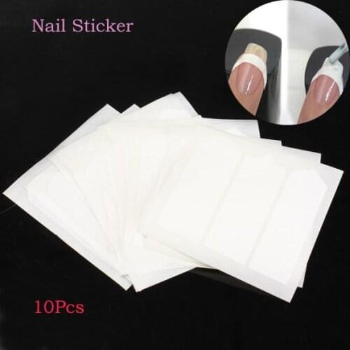 10pcs French Nail Art Tips 3 Style Form Fringe Guides Sticker DIY Stencil Manicure Tool