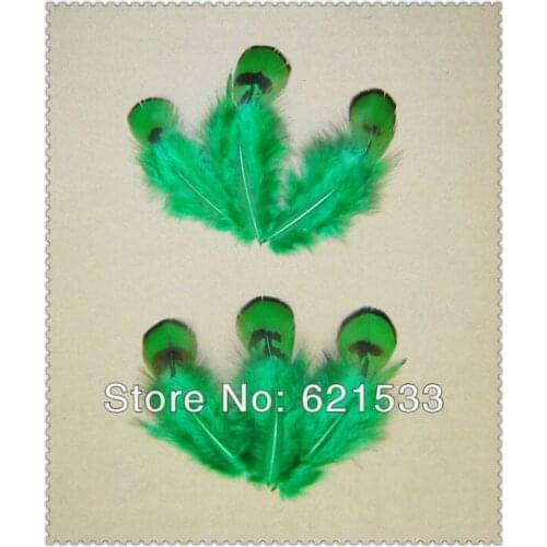 100Pcs/Lot 5-8CM YELLOW Reeves Venery Pheasant Plumage feathers Dyed Green Colour,Reeves Craft feathers