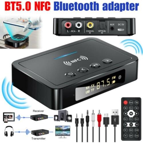 2021 New NFC Bluetooth Receiver 5.0 Bluetooth Transmitter FM Three-in-One Bluetooth Adapter Computer Universal