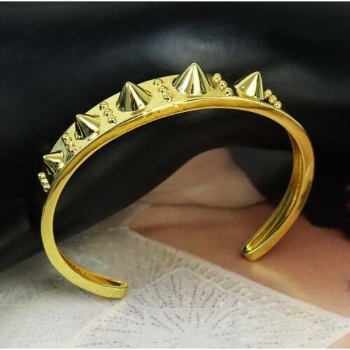 5 Pcs New design Punk jewelry bangle metal Bangle Gold color zircon Jewelry charms Bracelet Gold color Women bangle 51409