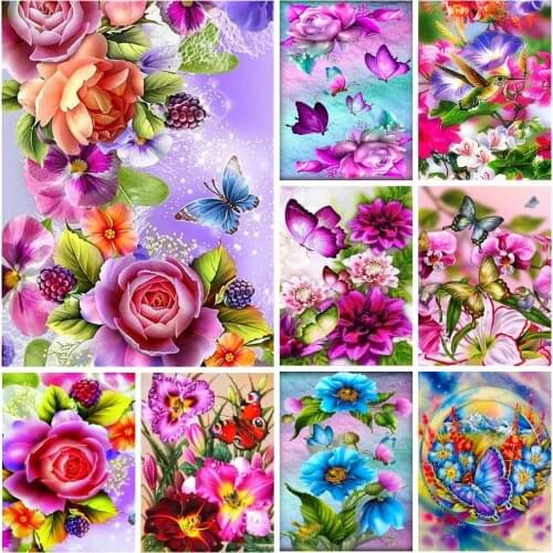 5D Diamond Embroidery Butterfly Flower Full Square Drill DIY Diamond Painting Cross Stitch Handicraft Handmade Gift Decoration