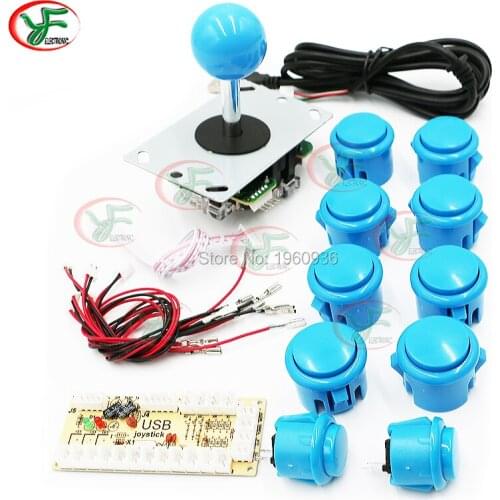 Free Shipping One Player Kit Arcade Zero Delay USB DIY Console Parts Mame Arcade Joystick Kit To PC Raspberry Pi